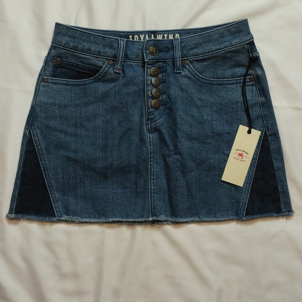 NWT Idyllwind Fueled by Miranda Lambert Denim Blue Jean Skirt Sz XS